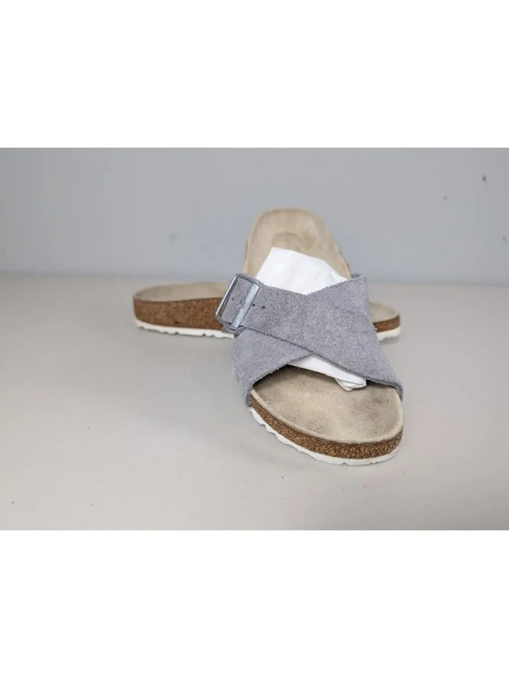 Birkenstock Siena slide sandals in gray suede leather women's size 9